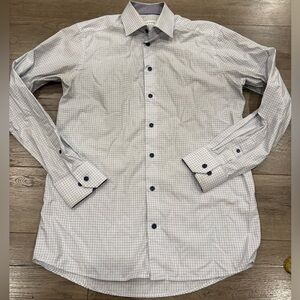 [15.75/40/PTP21”]Eton Contemporary White Blue Checkered Dress Shirt